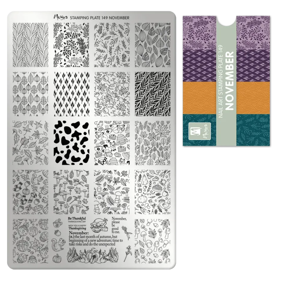 Moyra Stamping 149 November stampingplade motiv