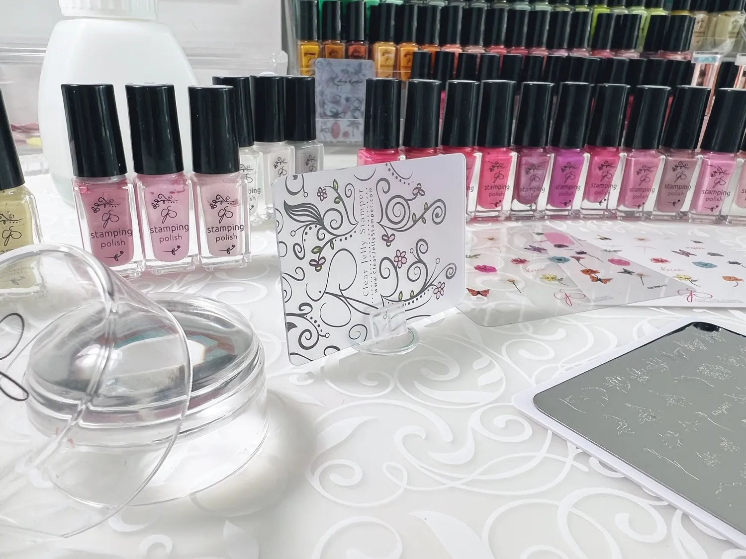 Clear Jelly Stamper Scraper Clip Holder skraberholder 2 stk