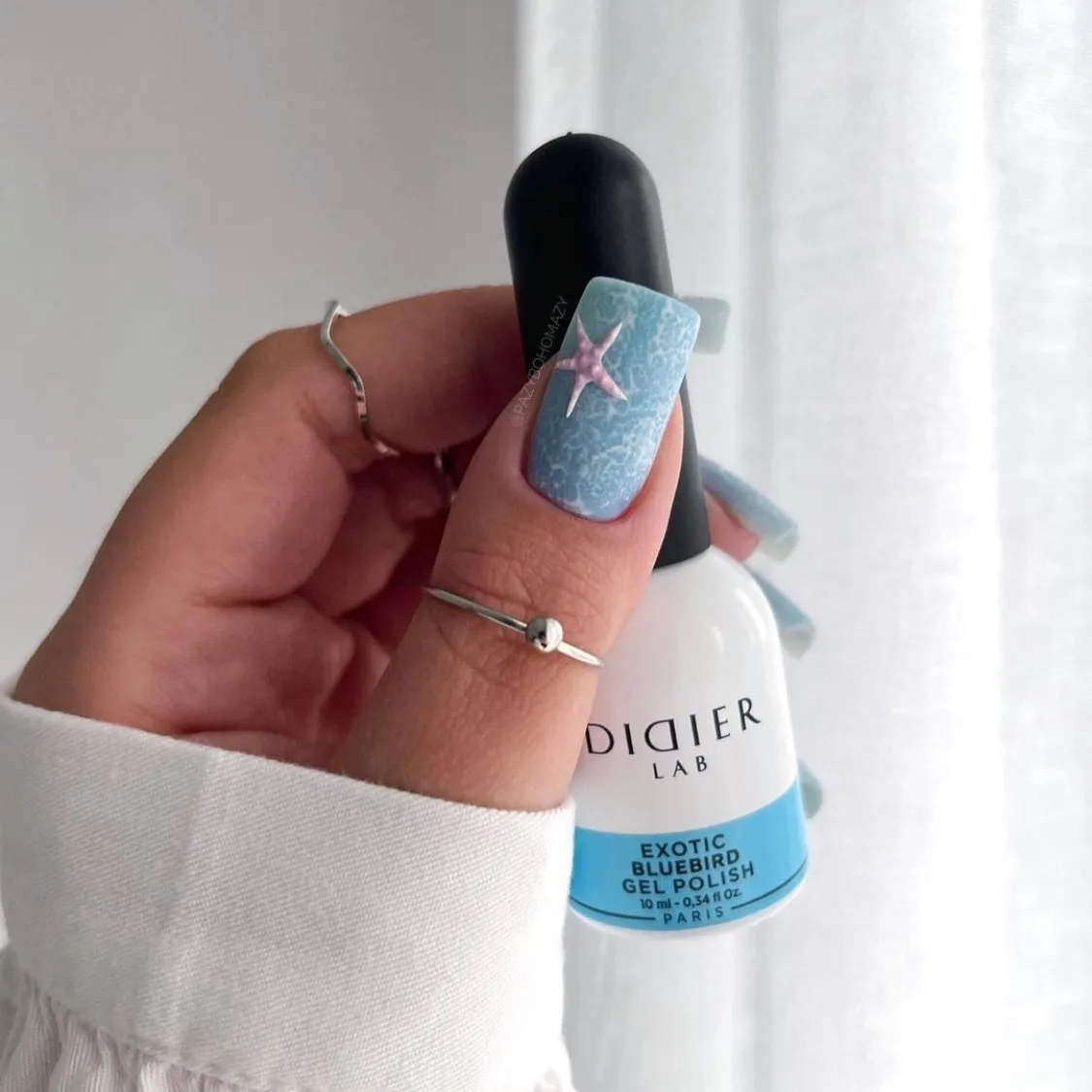 Didier Lab Exotic Bluebird gellak blå shimmer HEMA-fri