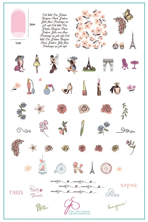 Clear Jelly Stamper CJS-151 Springtime in Paris stempelplade