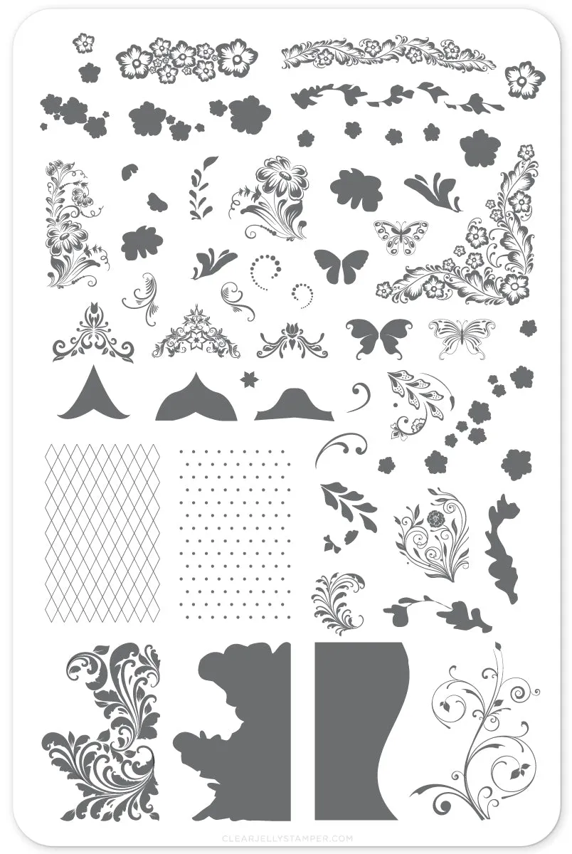Clear Jelly Stamper CjS-72 Baroque stampingplade 14,5x9,5