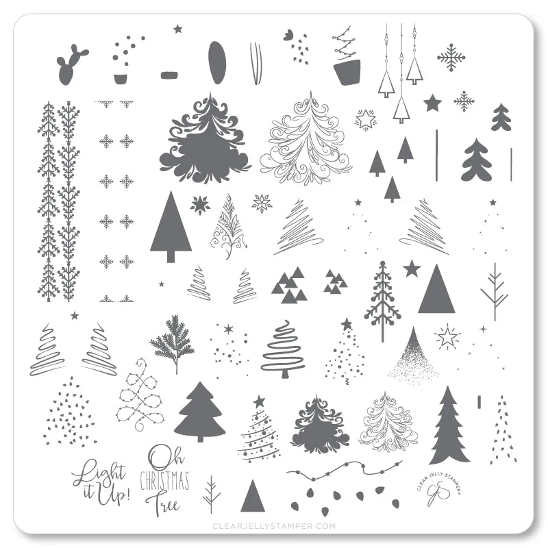 Clear Jelly Stamper CjSC-44 Oh Christmas Tree stampingplade jul 8cm