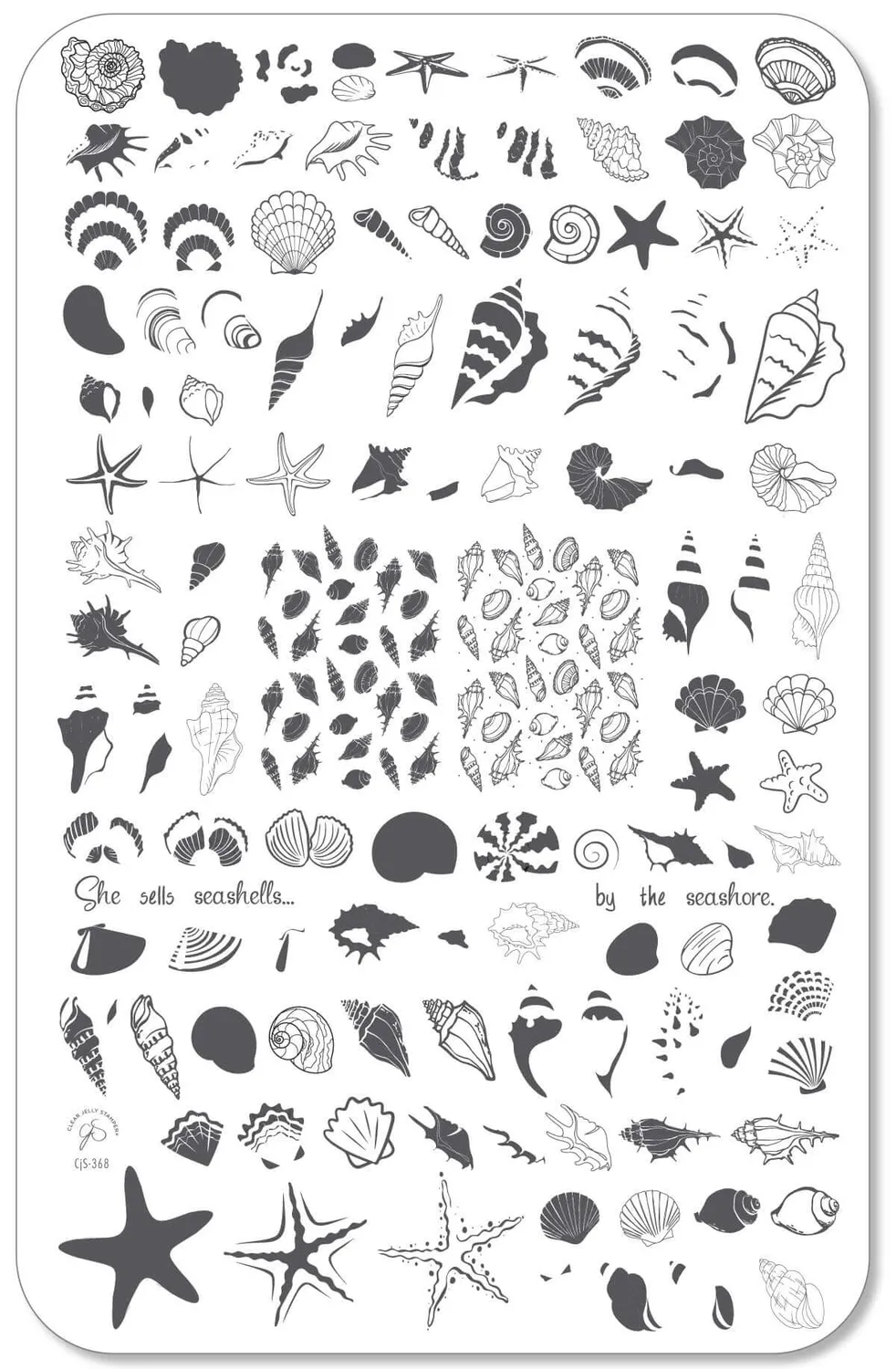 Clear Jelly Stamper CjS-368 stampingplade She Sells Seashells