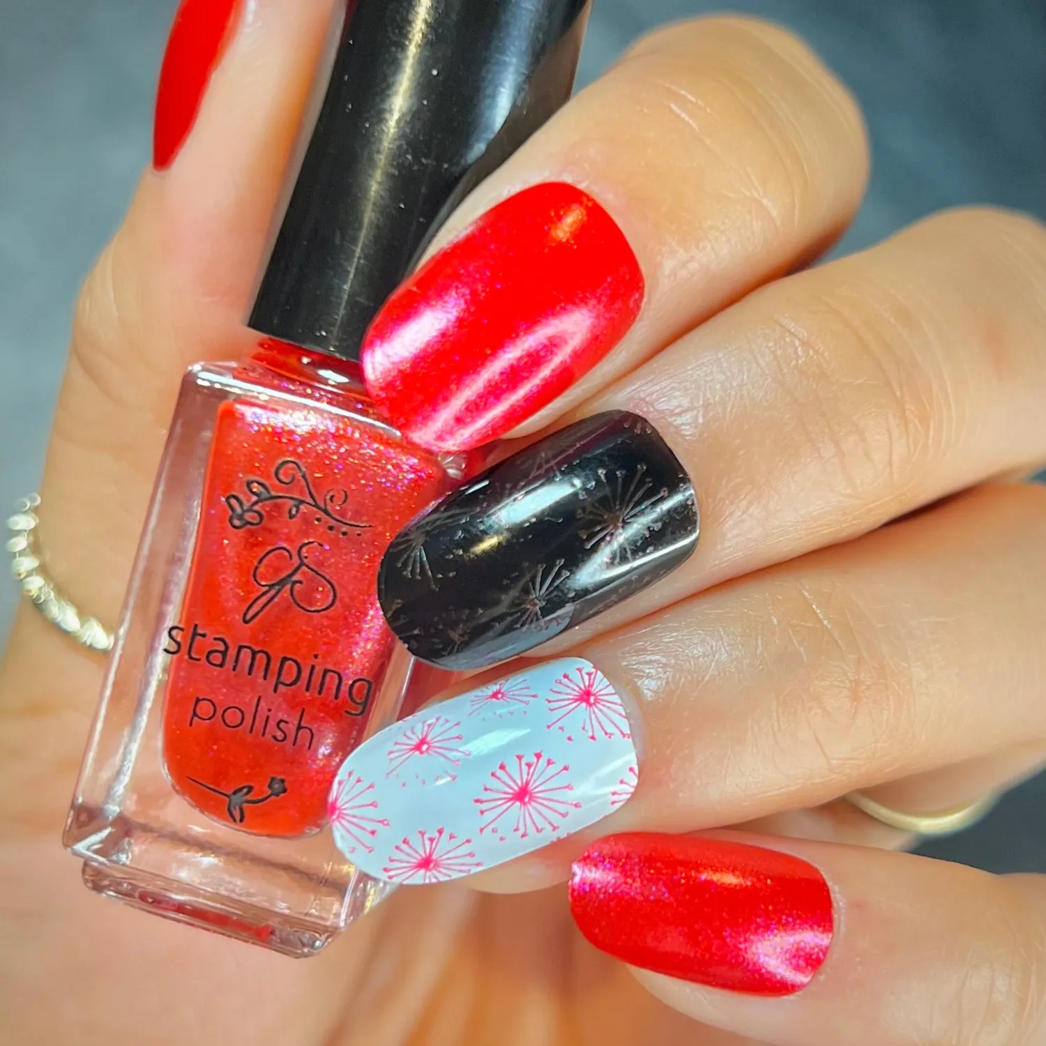 Clear Jelly Stamper 125 Love Bite stamping lak 5 ml shimmer rød