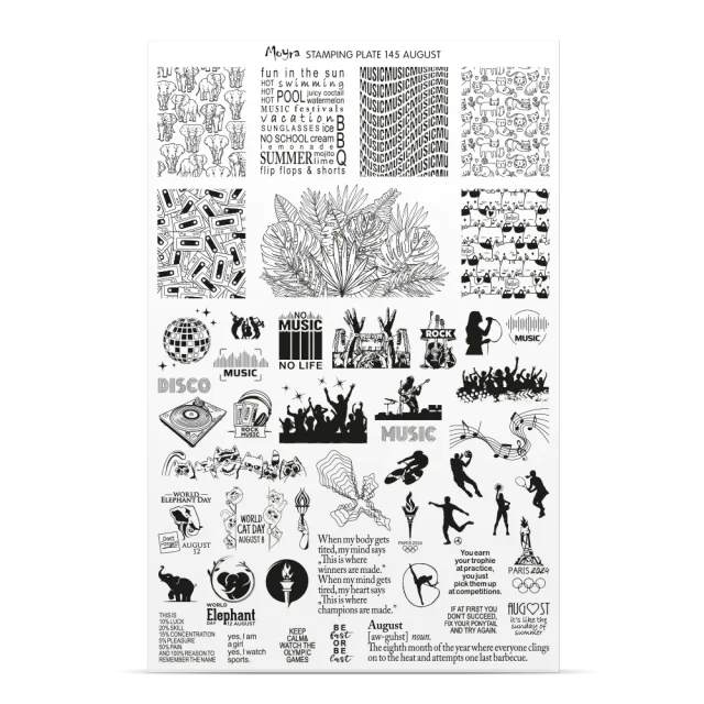 Moyra Try-on Plate Sheet No. 145 prøveark transparent