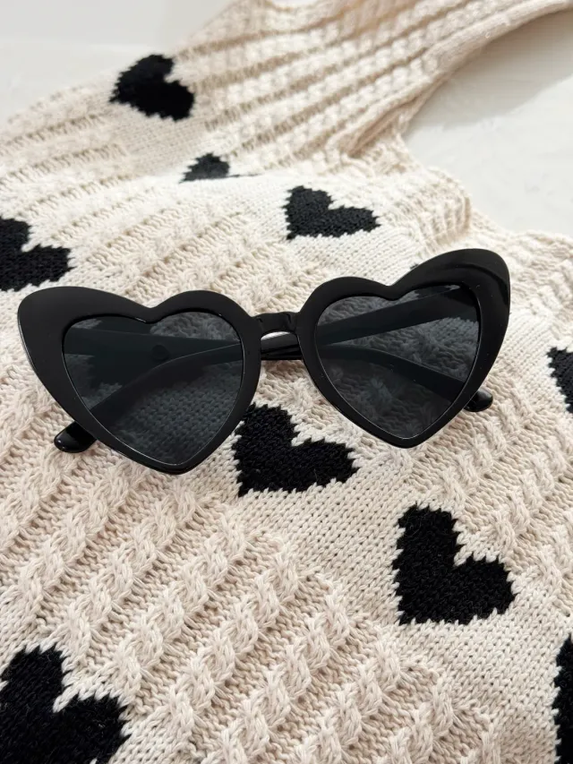 Clear Jelly Stamper Heart Sunglasses solbriller sort