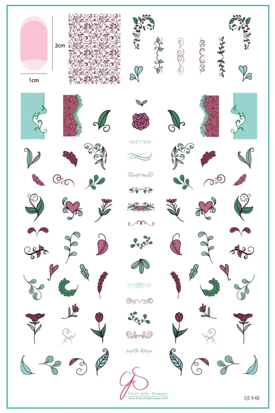 Clear Jelly Stamper Embellish CjSV-40 stampingplade blomster