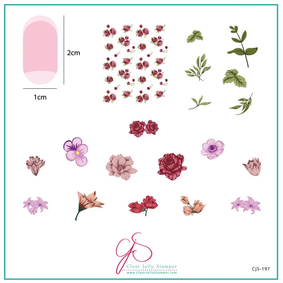 Clear Jelly Stamper CjS-197 Itty Bitty Blooms stampingplade 8x8 cm