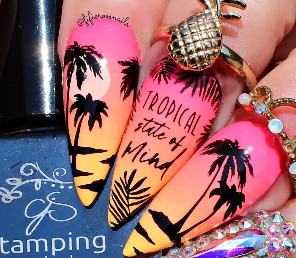Clear Jelly Stamper CjS-301 stempelplade Pretty Palms
