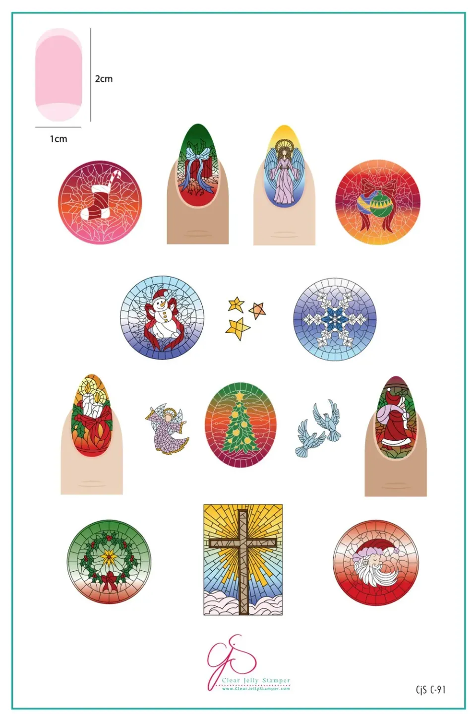 Clear Jelly Stamper CjSC-91 Holiday Glass stampingplade jul