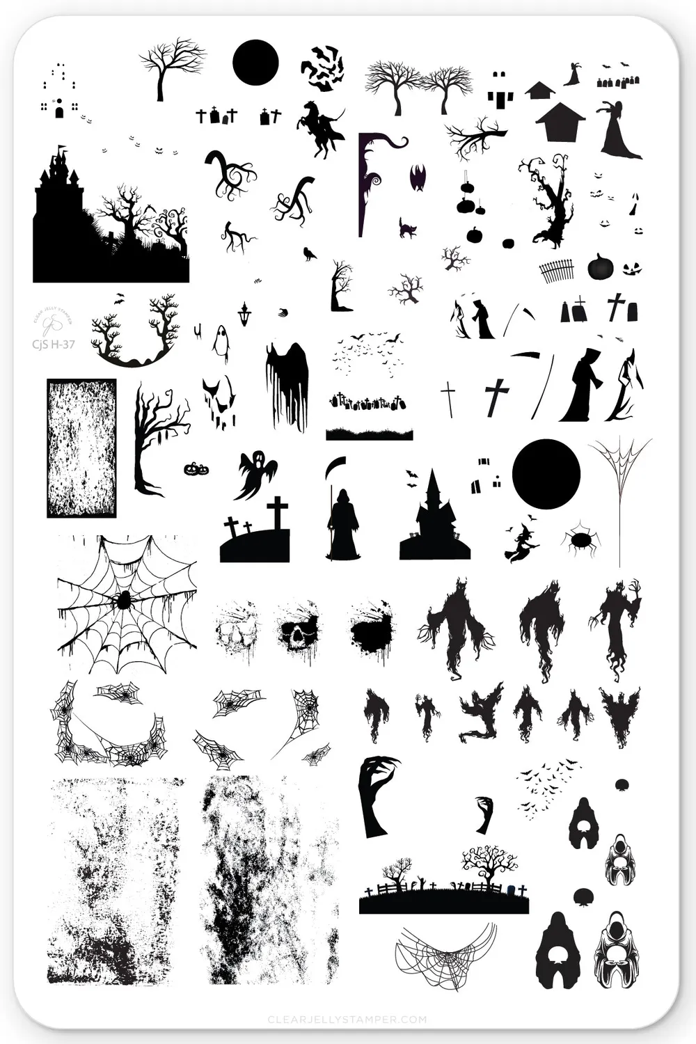 Clear Jelly Stamper Creepy Hollow CjSH-37 stempelplade halloween