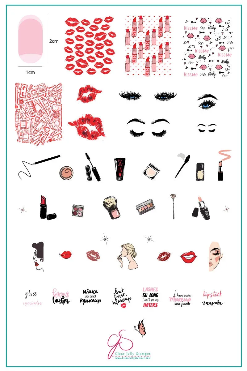 Clear Jelly Stamper CjS-189 But First Makeup stampingplade