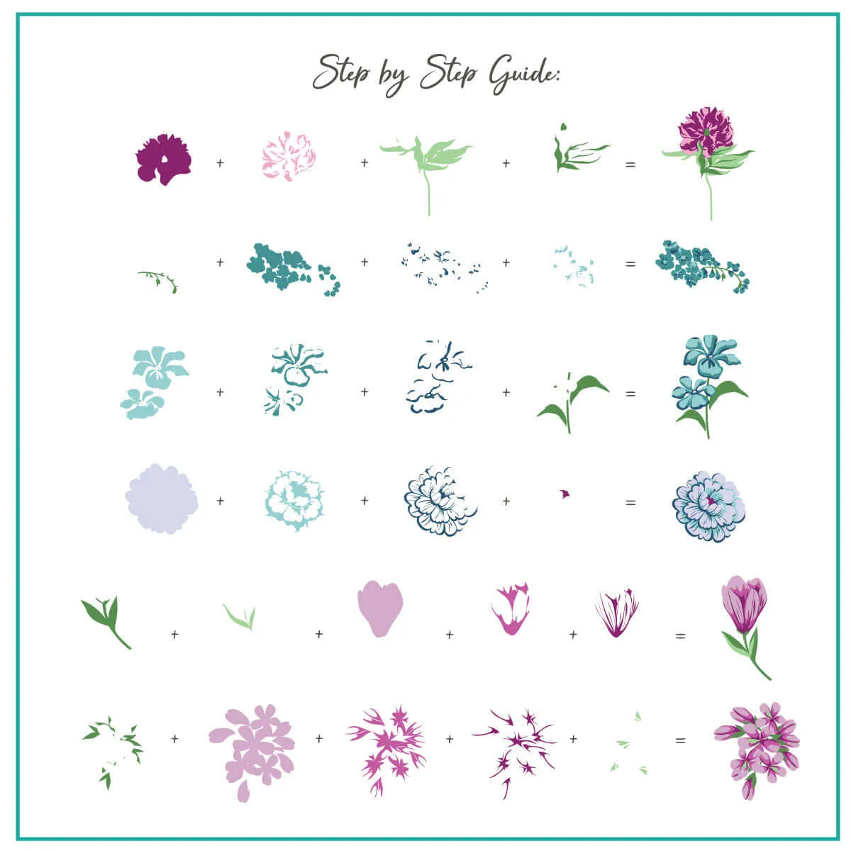 Clear Jelly Stamper Floral Blossom CjS-282 stampingplade 8x8 blomster
