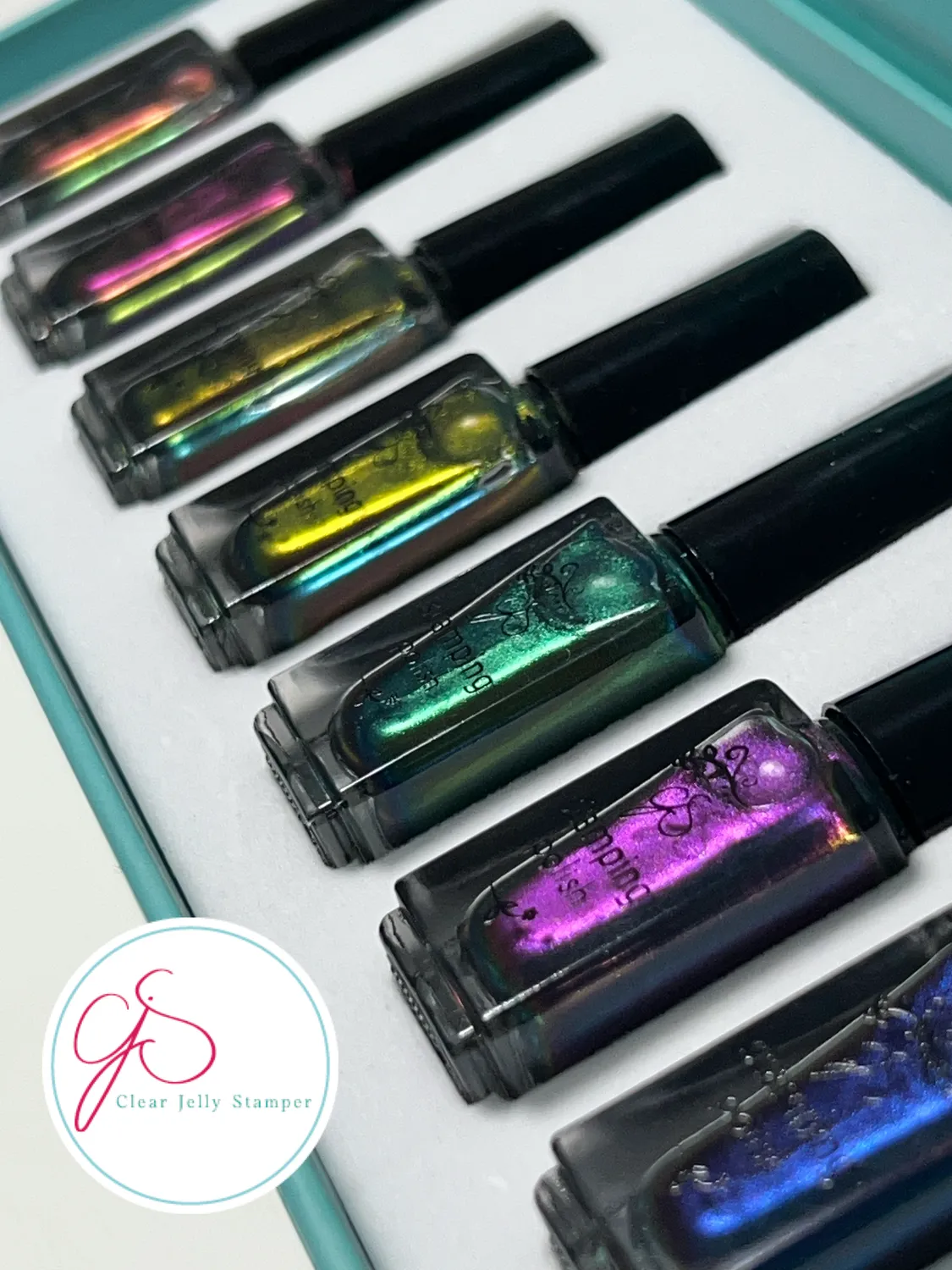 Clear Jelly Stamper Shifting Color stamping lak sæt 7 stk
