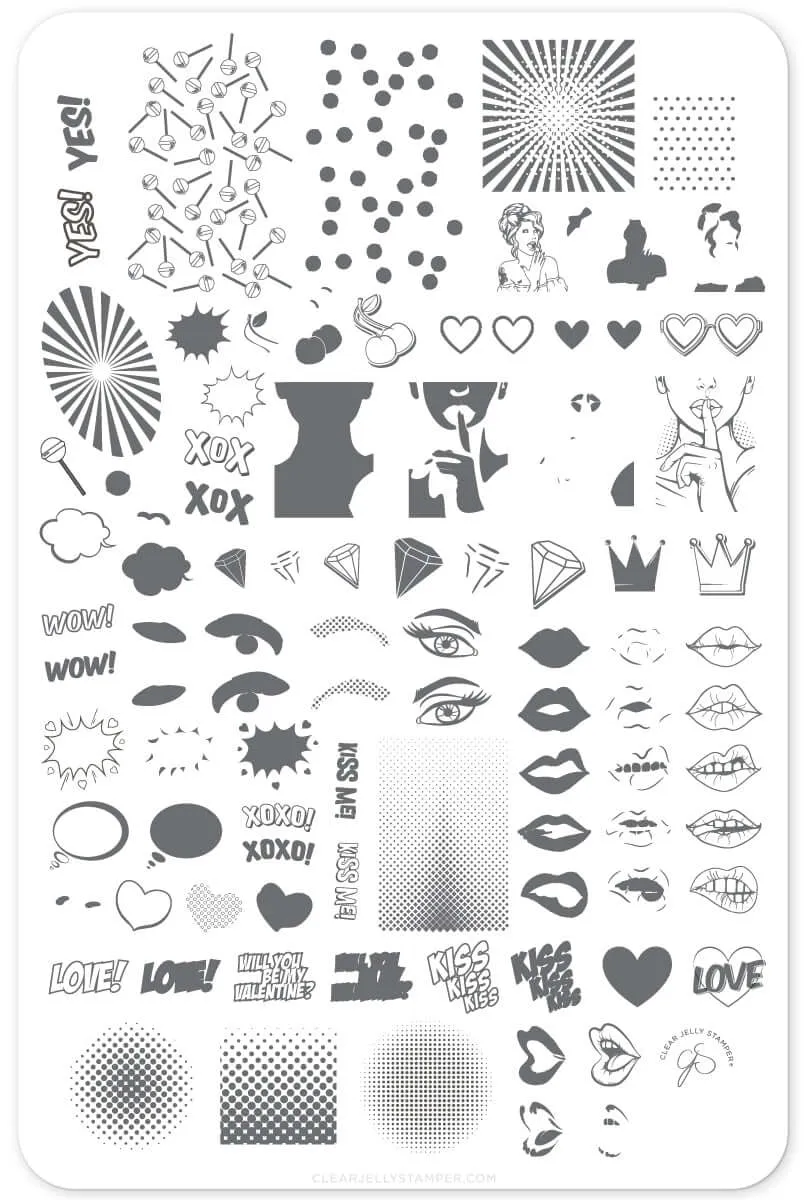 Clear Jelly Stamper CjSV-22 POP Heart stempelplade stor popart
