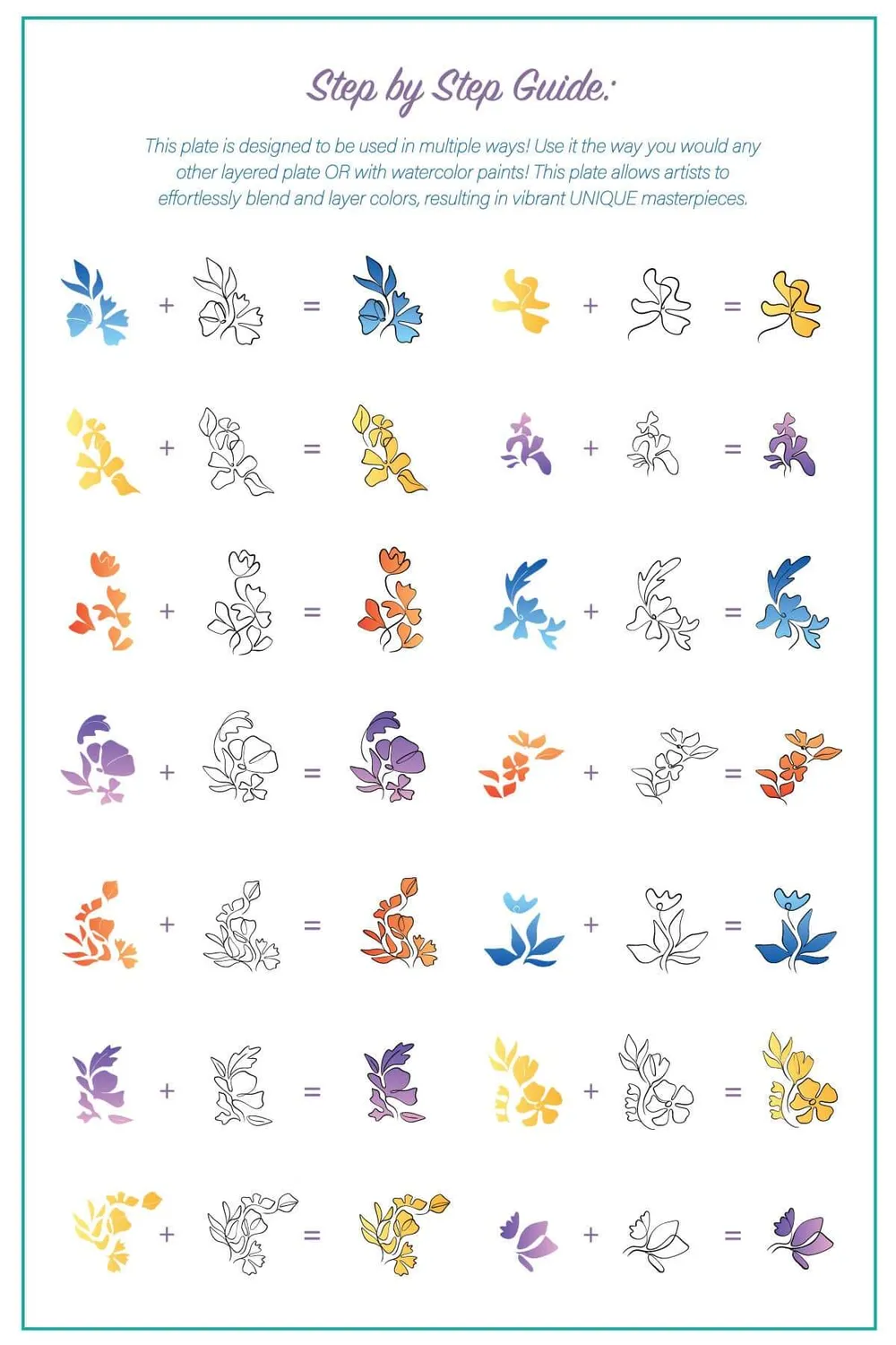 Clear Jelly Stamper Coloring Book Floral CJS-332 stampingplade blomster