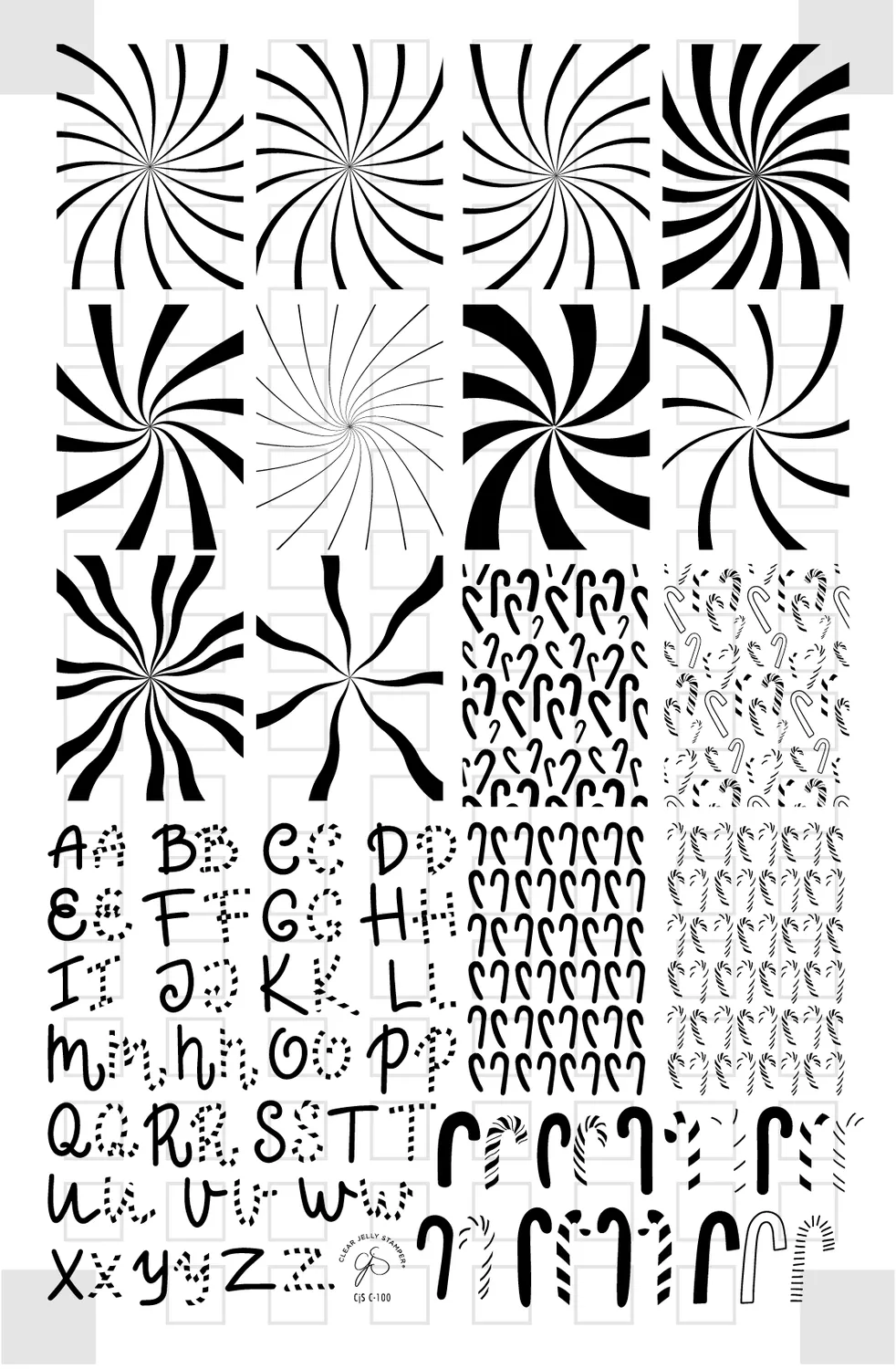 Clear Jelly Stamper CjSC-100 Peppermint Parade stampingplade jul 14x9 cm