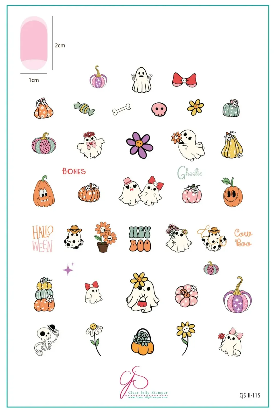 Clear Jelly Stamper H-115 Hey Boo stampingplade halloween