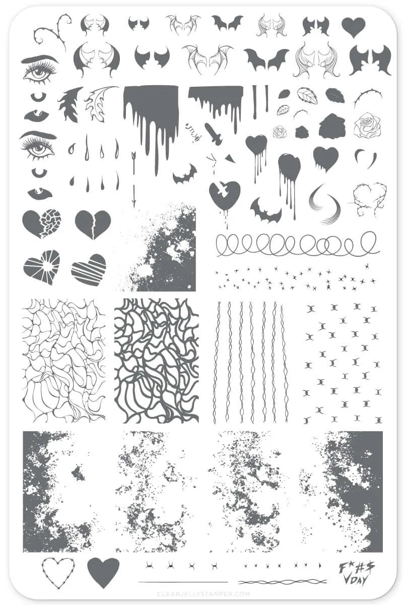 Clear Jelly Stamper Dark Heart CjSV-14 stampingplade goth