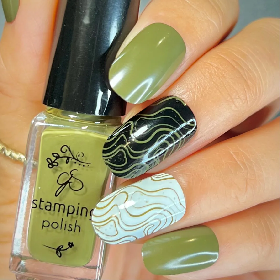 Clear Jelly Stamper 214 Camo stamping lak 5 ml grøn dækkende
