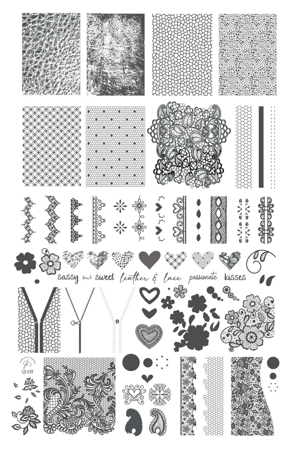 Clear Jelly Stamper Leather Lace CjSV-39 stamping blondeplade
