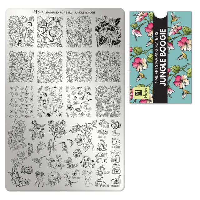 Moyra stampingplade 112 Jungle Boogie neglekunst