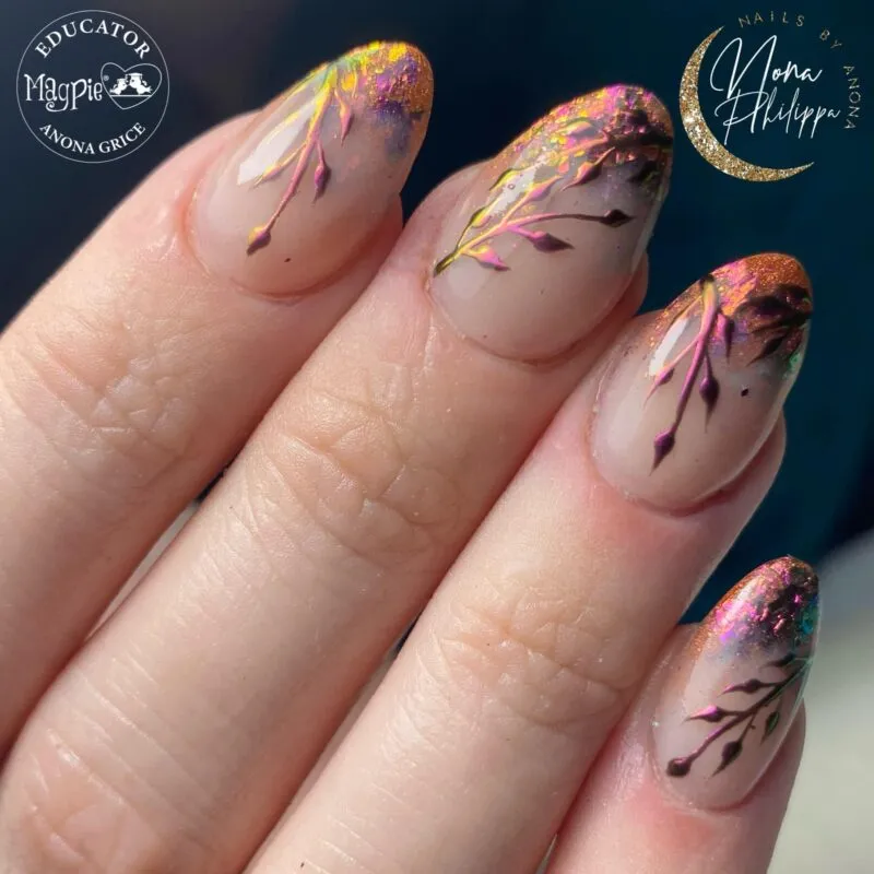 Indigo Nails Beautystones Maple flakes til negle kobber