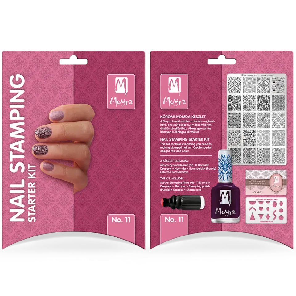 Moyra 11 Damask Drapery stamping startsæt komplet
