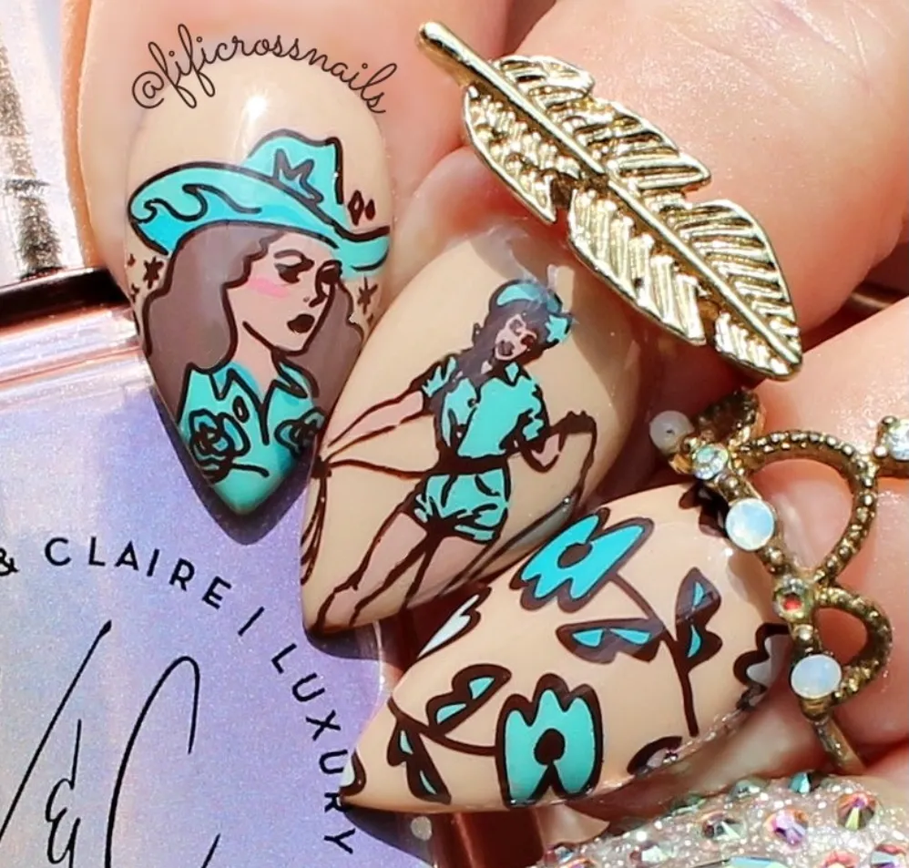 Clear Jelly Stamper CjS-415 Cool Cowgirl stampingplade 14x9