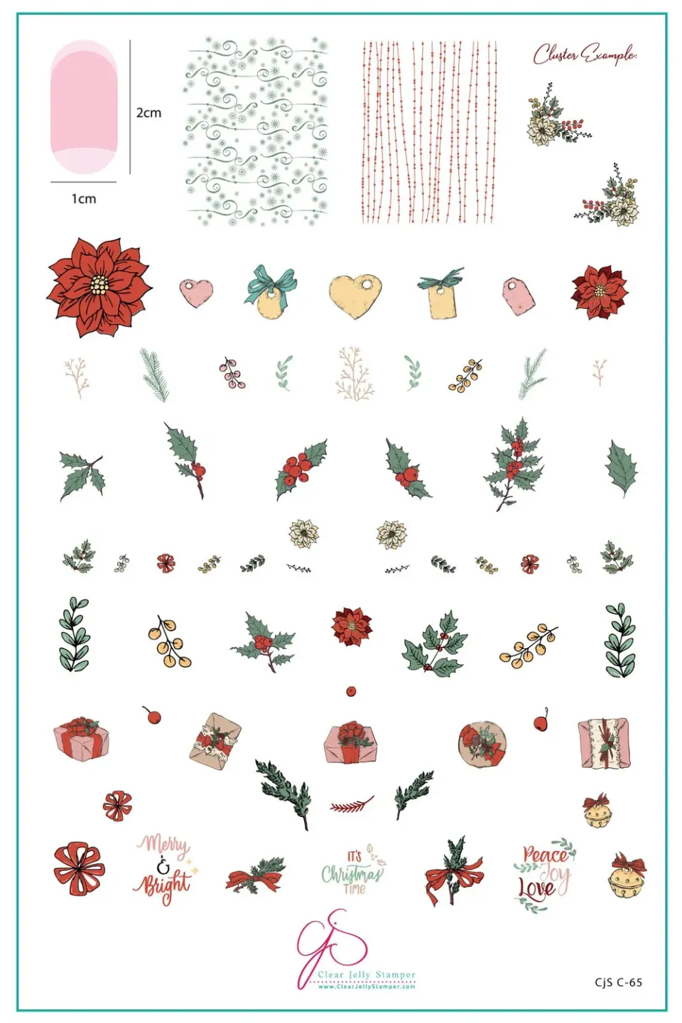 Clear Jelly Stamper Gifts & Greens C-65 stamping plade jul