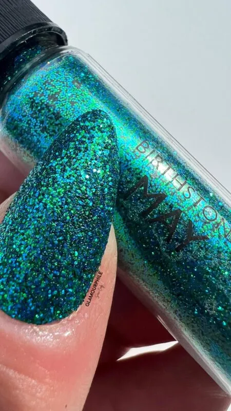 Indigo Nails May Birthstone negleglitter sten