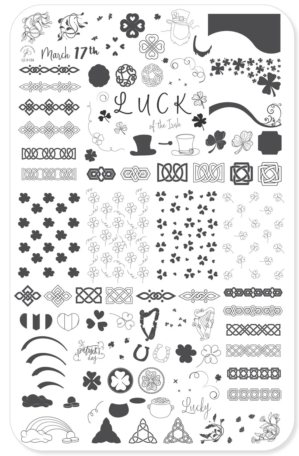 Clear Jelly Stamper CjSH-104 Luck stampingplade irsk