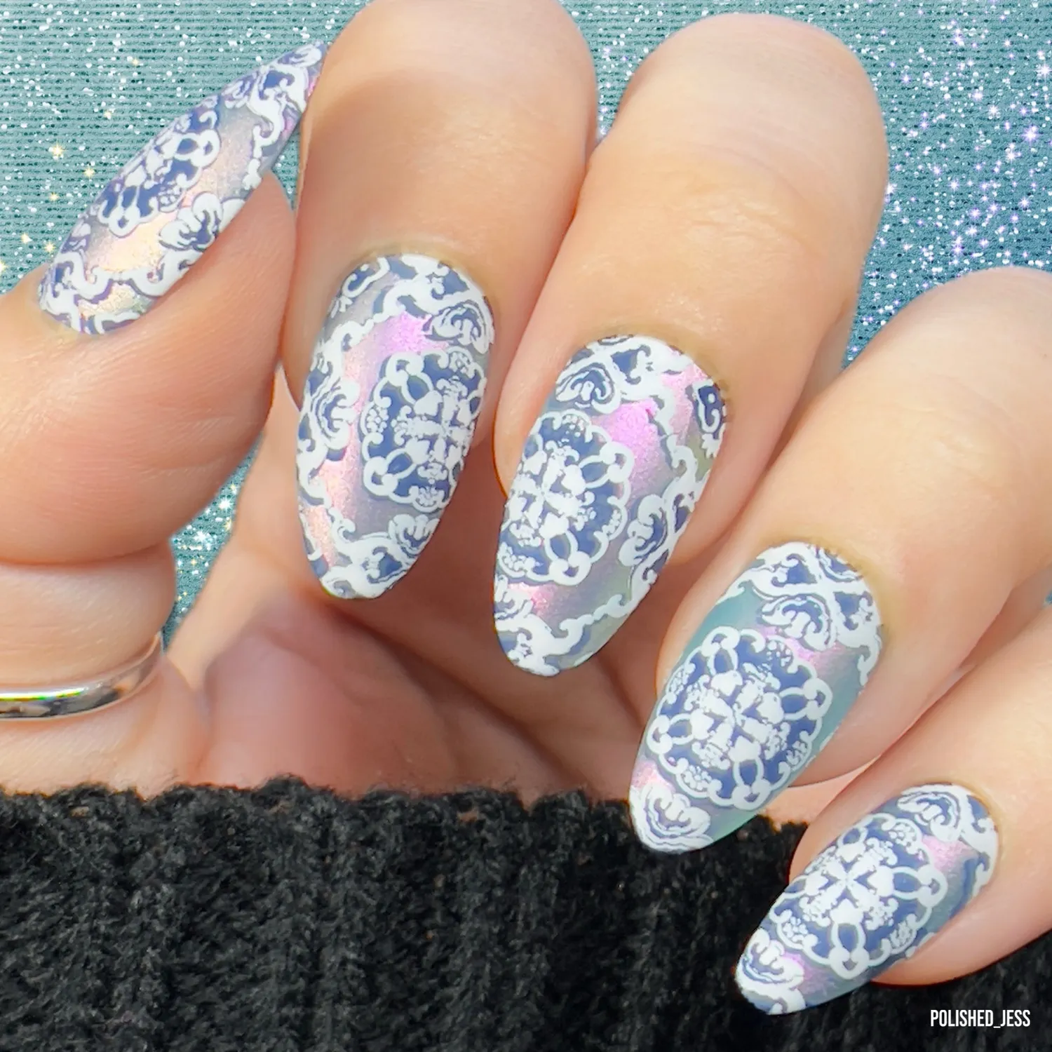 Full Nail Fab Blissful Baroque CJS-338 stempelplade barok full nail