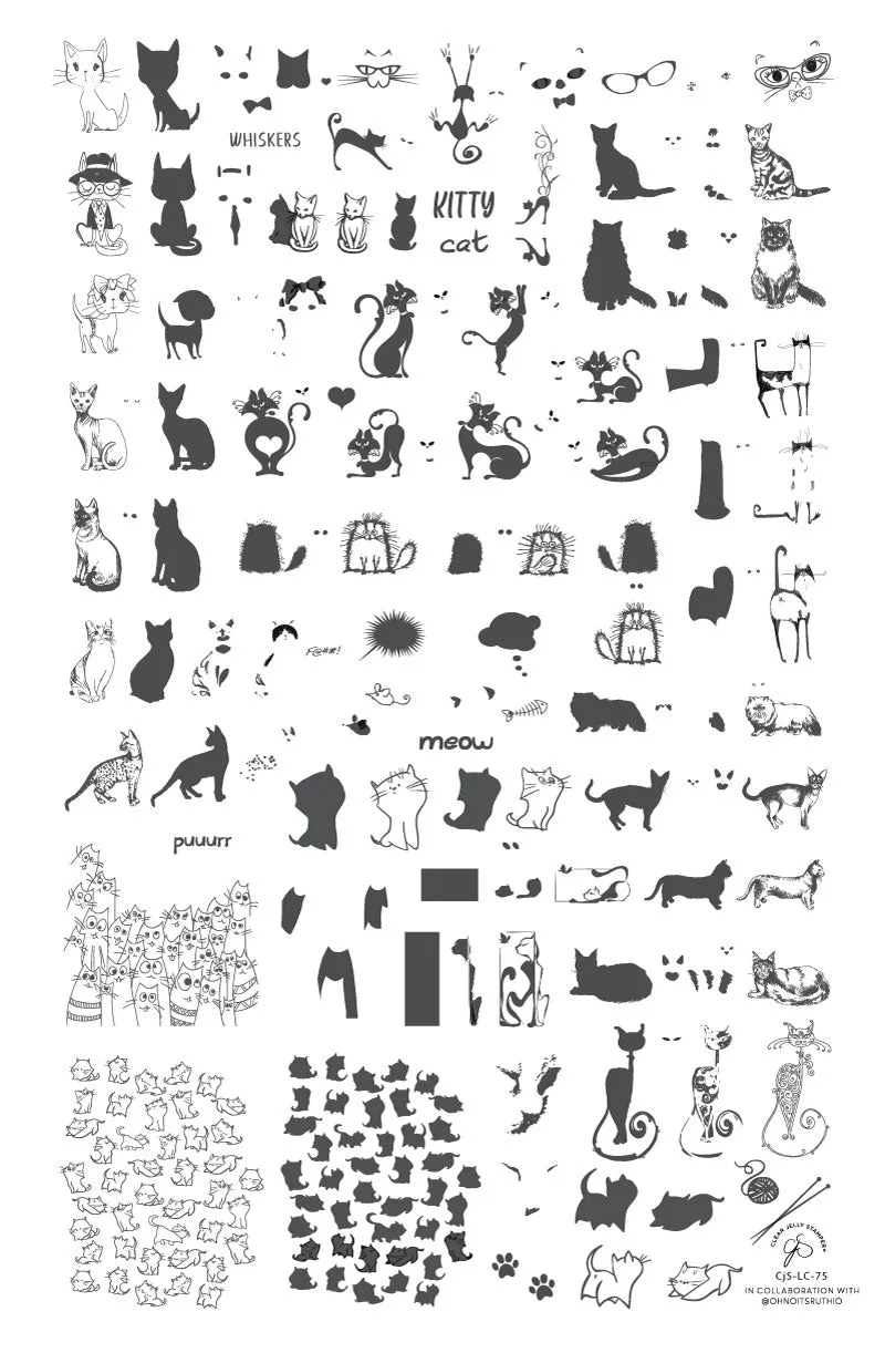 Clear Jelly Stamper LC-75 Purrr-fect stempelplade stor kat