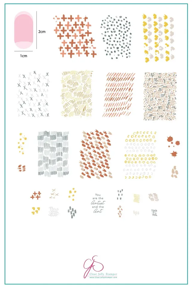 Clear Jelly Stamper CjS-106 Whispers 2 stamping plade abstrakt