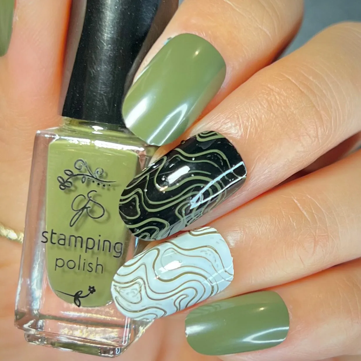 Clear Jelly Stamper 217 Army Green stamping neglelak 5 ml mørkegrøn