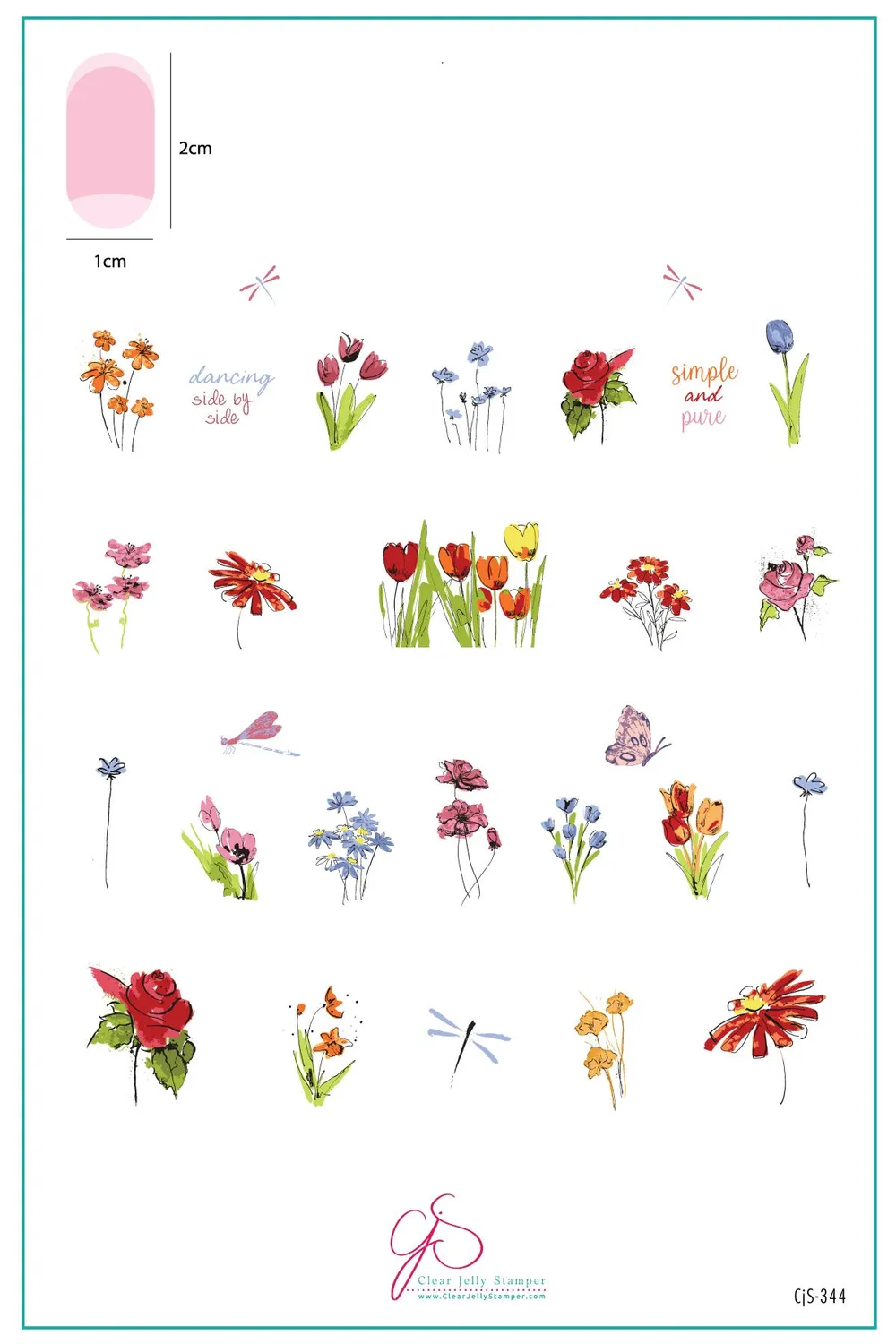 Clear Jelly Stamper Simple Pure Flowers CjS-344 stamping plade