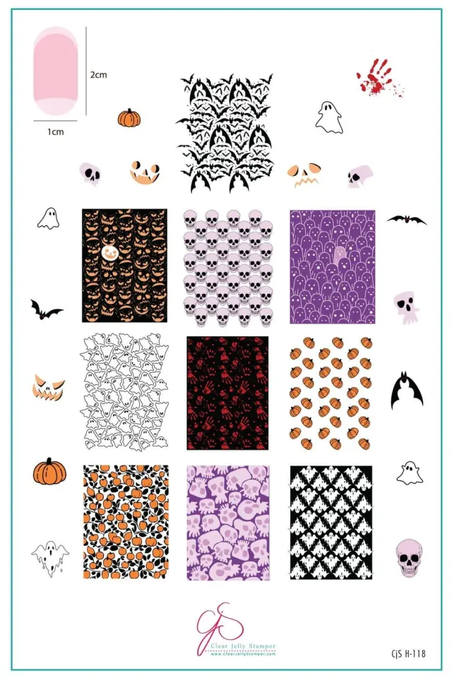 Clear Jelly Stamper Wallpaper Skeletons CjSH-118 stempelplade halloween