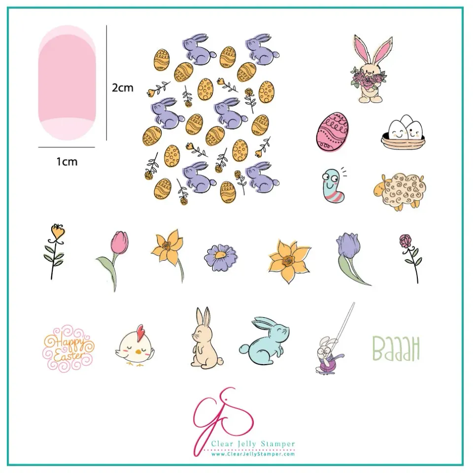 Clear Jelly Stamper Cartoony Easter CjSH-52 stampingplade påske