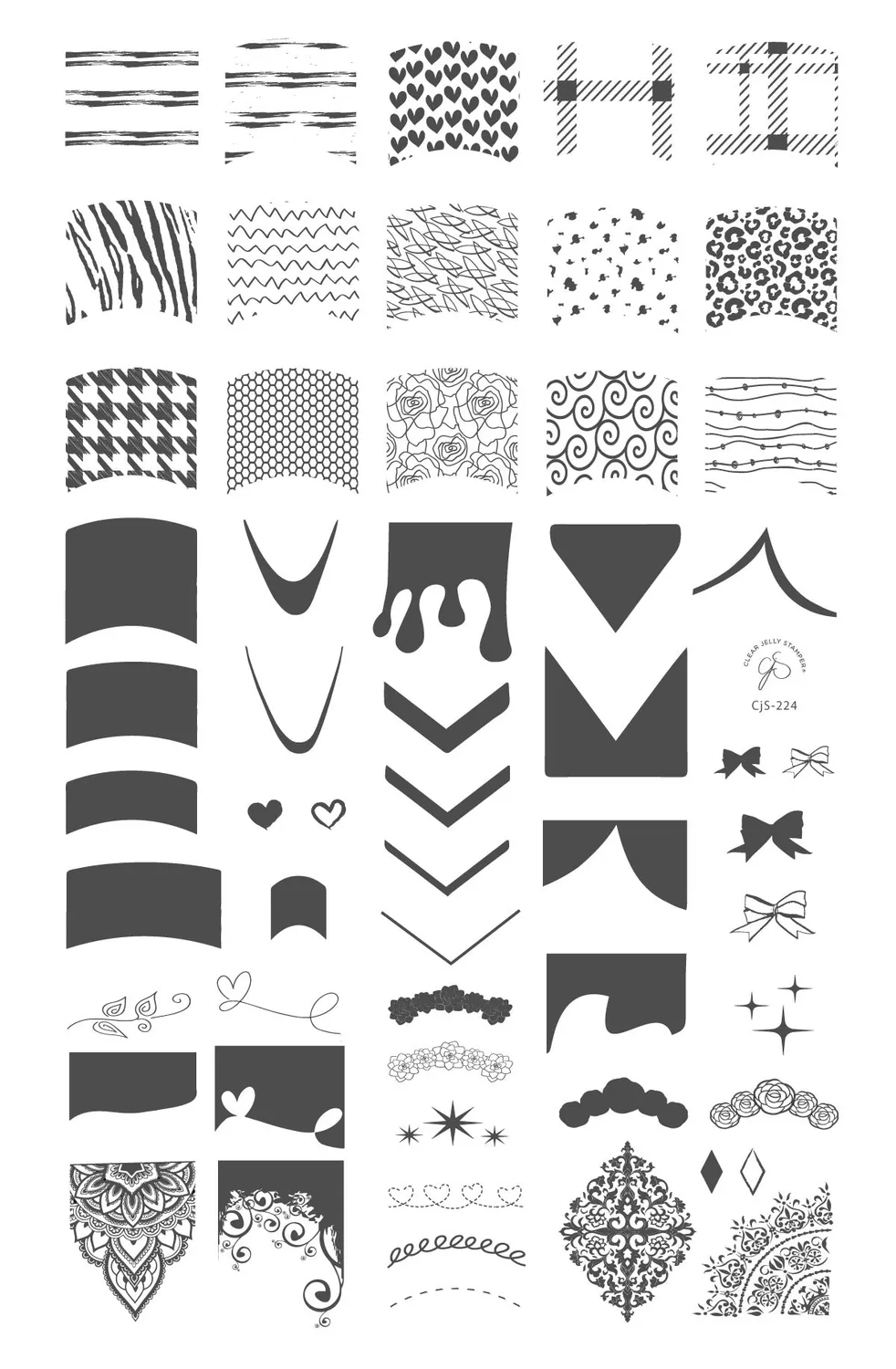 Clear Jelly Stamper CjS-246 French Mani stempelplade