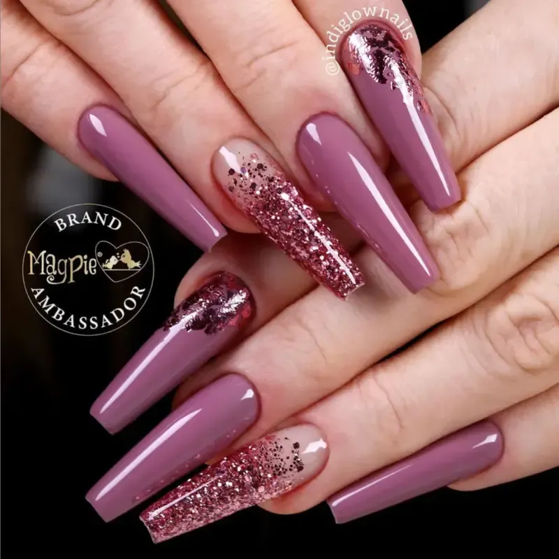 Indigo Nails Beautystones Baby Pink bladguld til negle