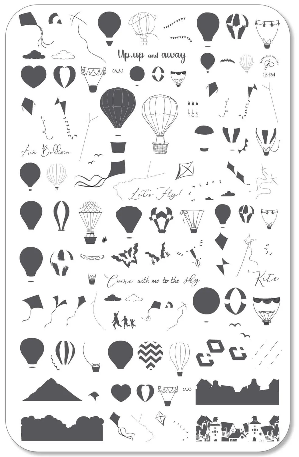 Clear Jelly Stamper CjS-354 Up, Up, and Away stamping plade