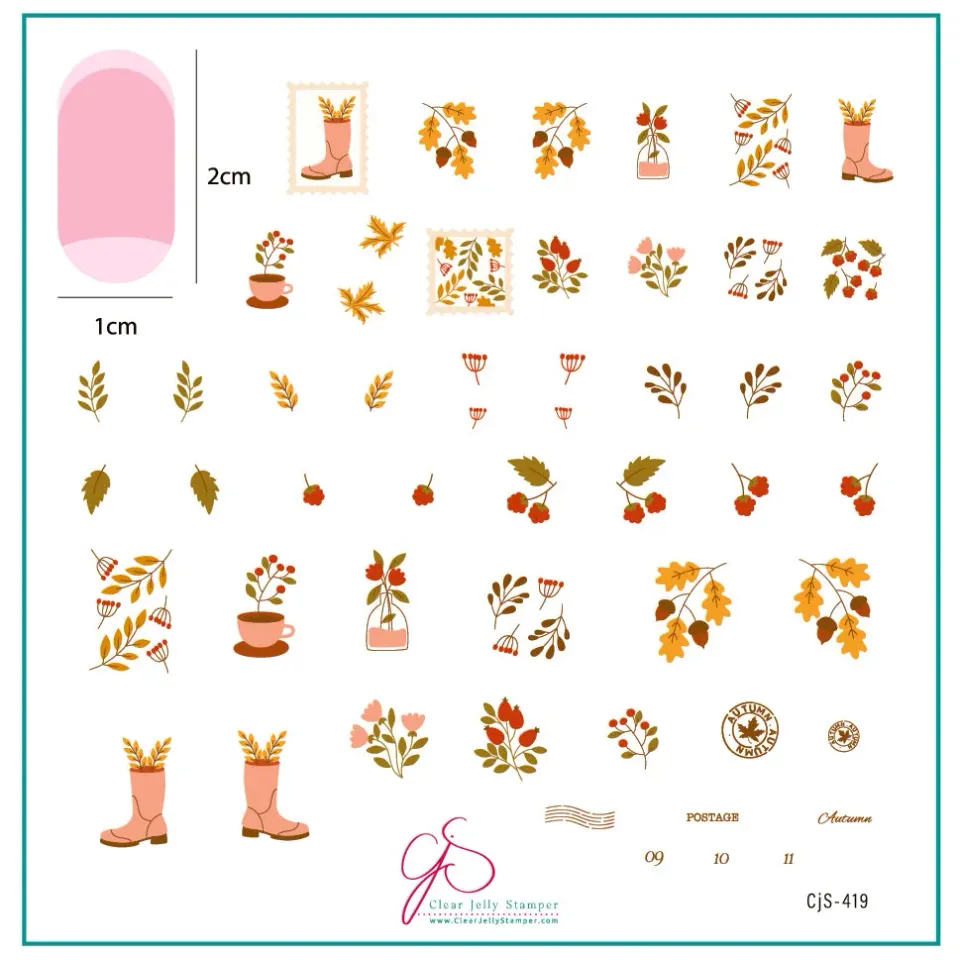Clear Jelly Stamper CjS-419 First Class Fall stampingplade 8x8