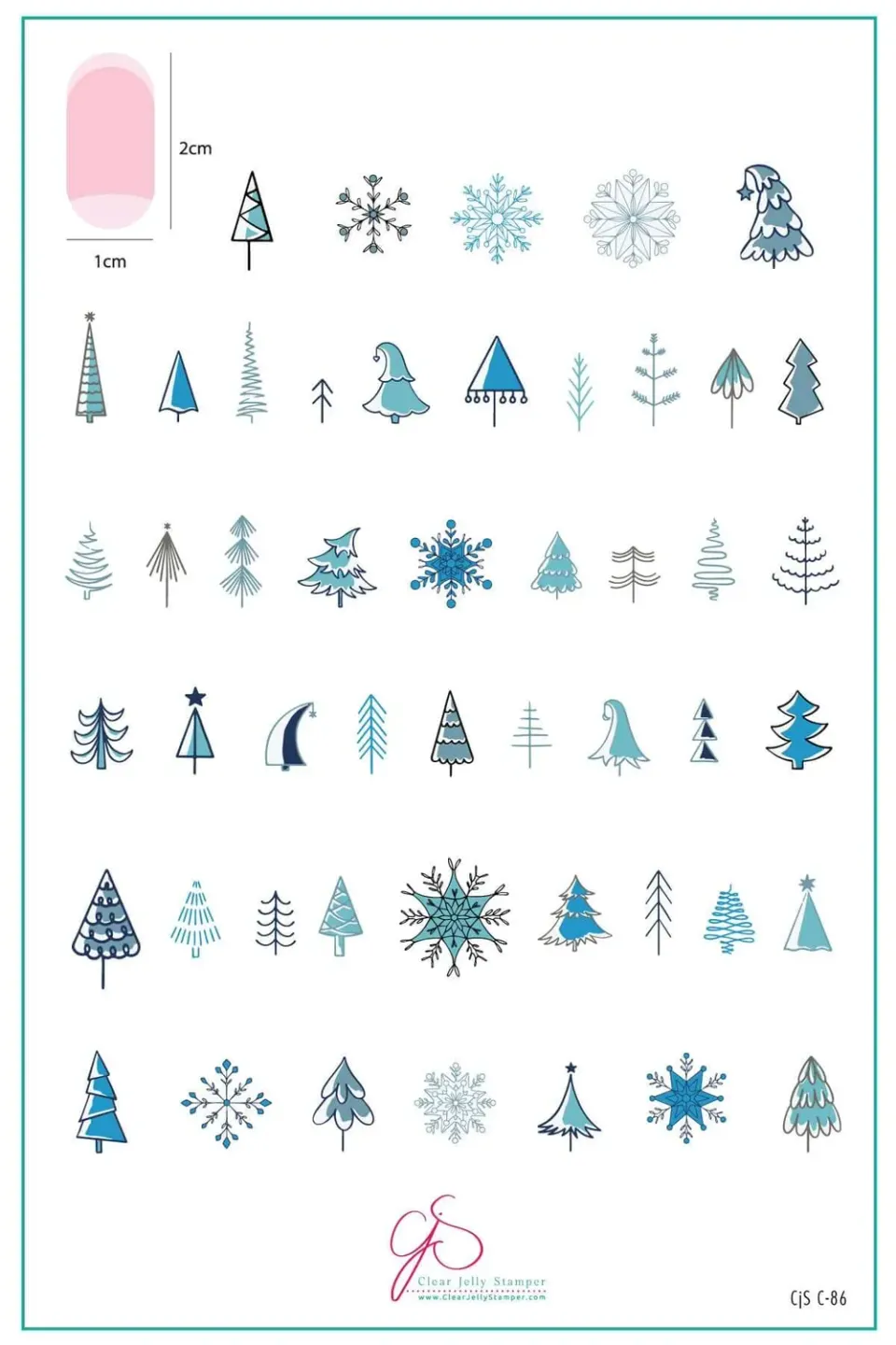 Clear Jelly Stamper CjSC-86 Frosty Forest stampingplade vinter