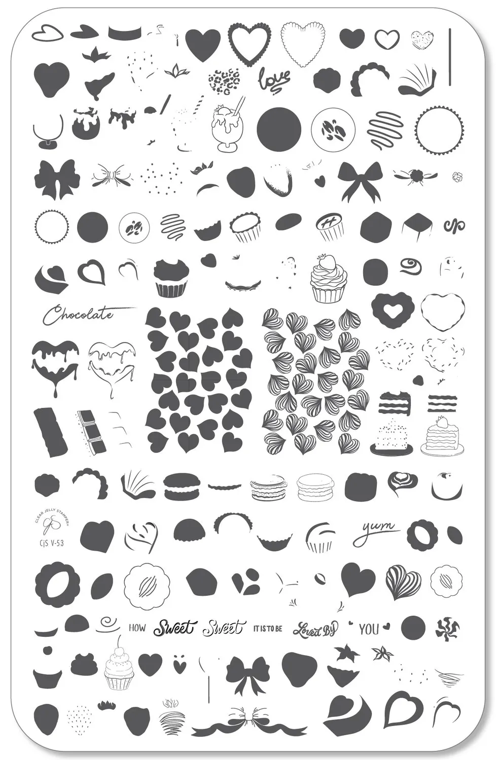 Clear Jelly Stamper Sugar Rush CJSV-53 stamping plade chokolade