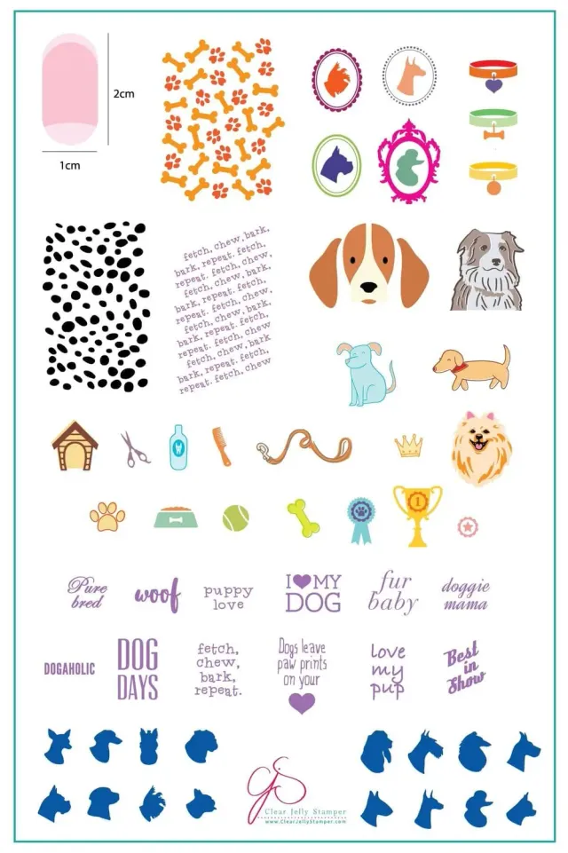 Clear Jelly Stamper LC-23 Puppy Love stempelplade hunde stor