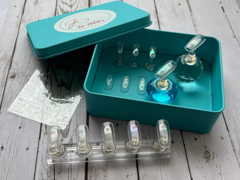 Clear Jelly Stamper CjS Demo Tip Tin tipholder 10 tips metaldåse