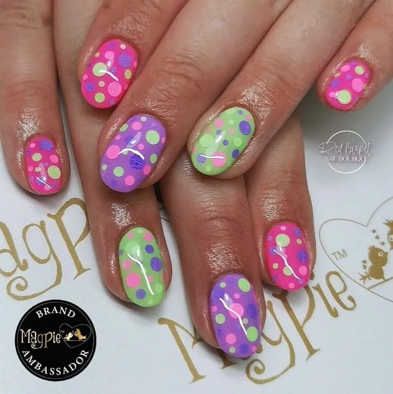 Indigo Nails Beautystones Circles Neon neglepailletter