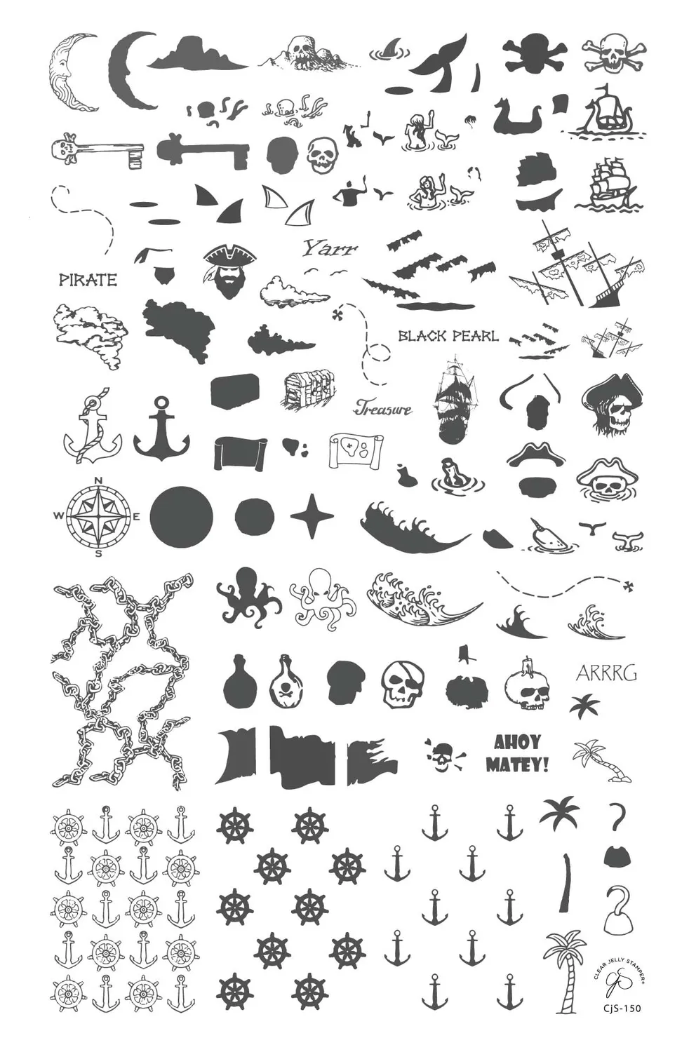 Clear Jelly Stamper CjS-150 stampingplade Anchor's Away