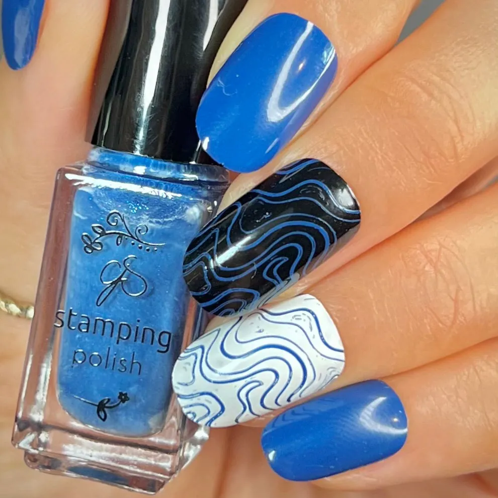 Clear Jelly Stamper 165 Ruffle My Feathers stamping lak blå 5 ml shimmer
